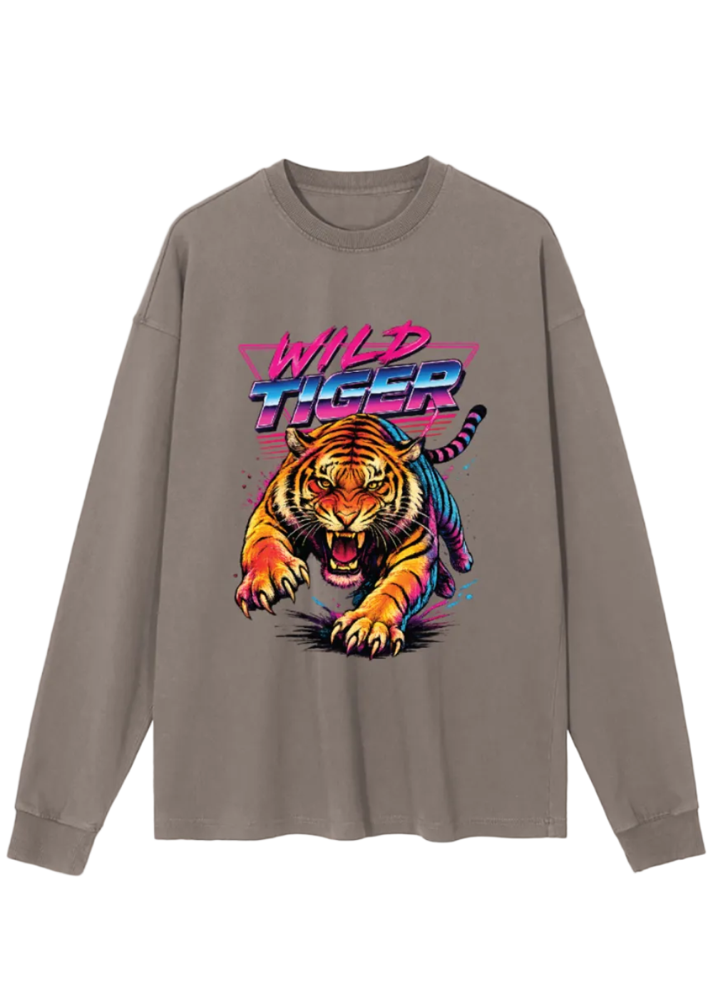 Wild Tiger Vintage Washed Long Sleeve T-Shirt