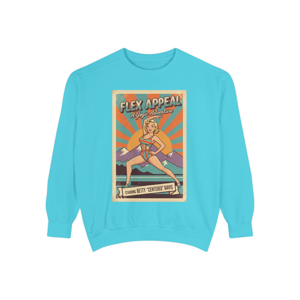 Flex Appeal Vintage Yoga Sweatshirt – Retro 1950s Yogic Adventure Pullover