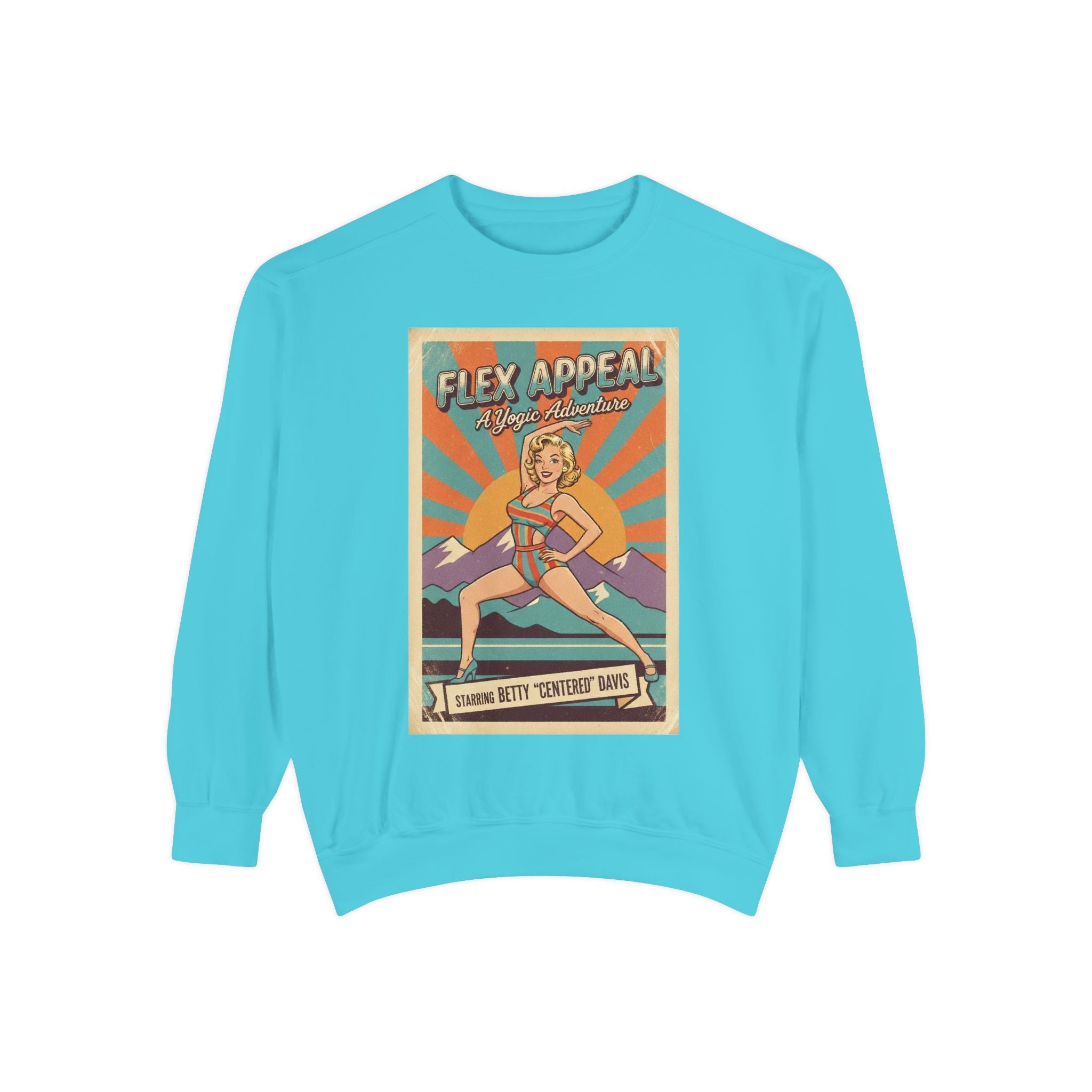 Flex Appeal Vintage Yoga Sweatshirt – Retro 1950s Yogic Adventure Pullover