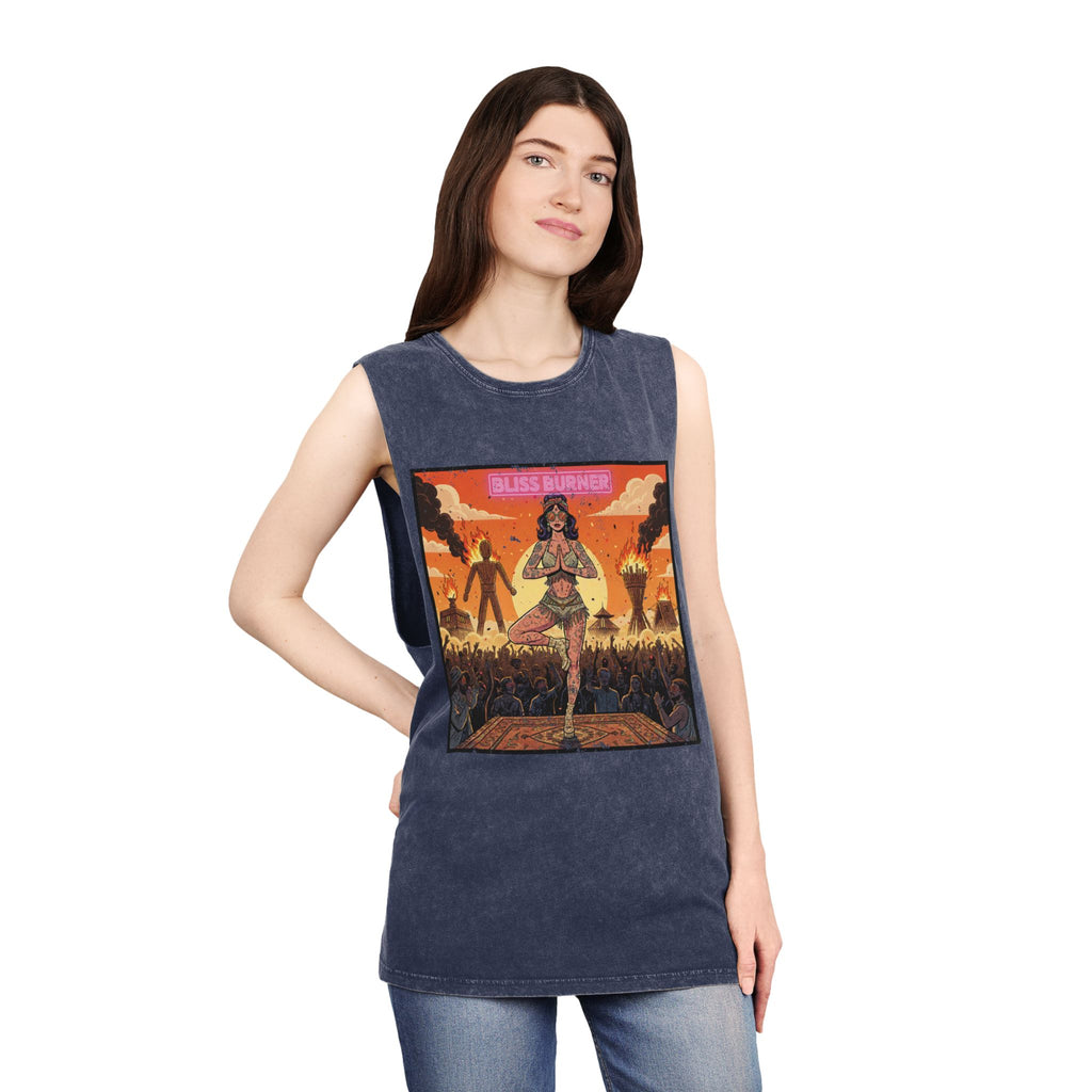 Bliss Burner Stonewashed Tank Top – Burning Man Yoga Pinup Festival Art