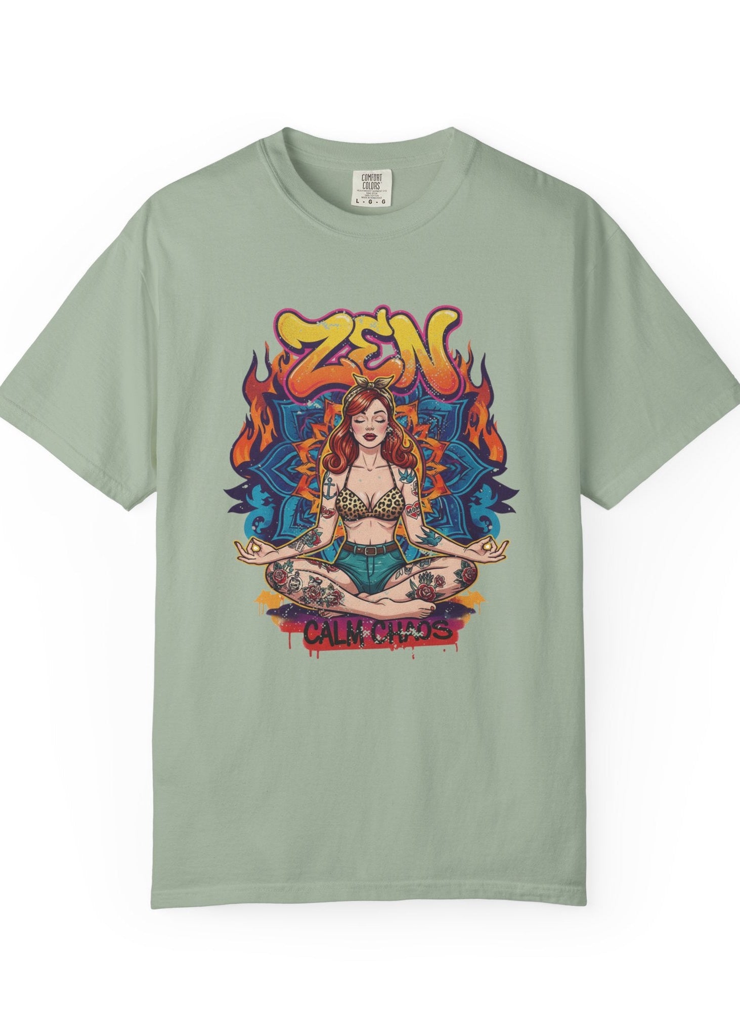 Zen Calm Chaos Retro Pin-Up T-Shirt