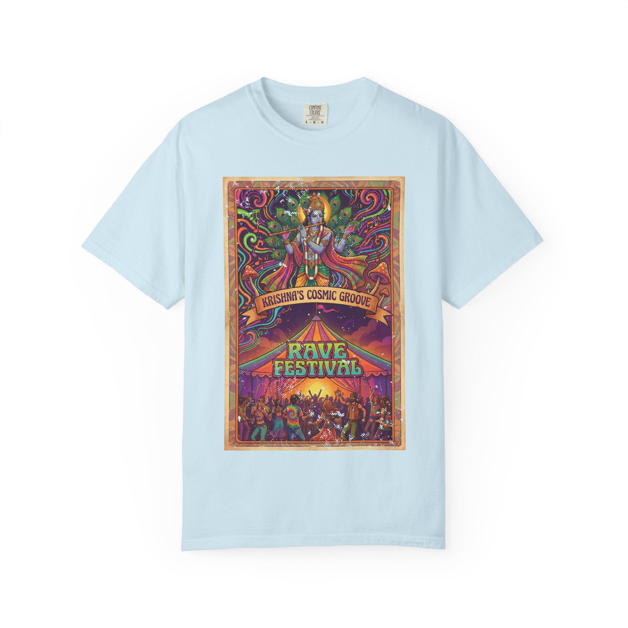 Krishna’s Cosmic Groove T-Shirt – Psychedelic Rave Festival Vintage Graphic Tee