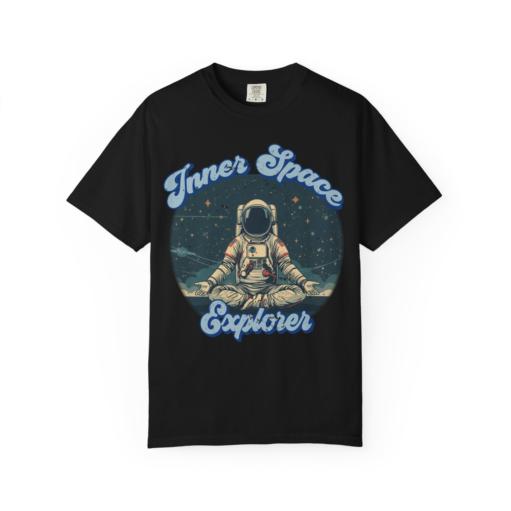 Inner Space Explorer Astronaut T-Shirt – Retro Cosmic Meditation Graphic Tee
