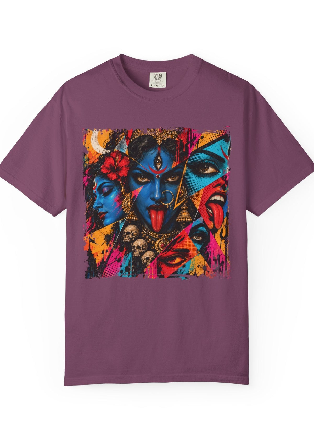 Maa Kali Neon Pop Art Oversized T-Shirt