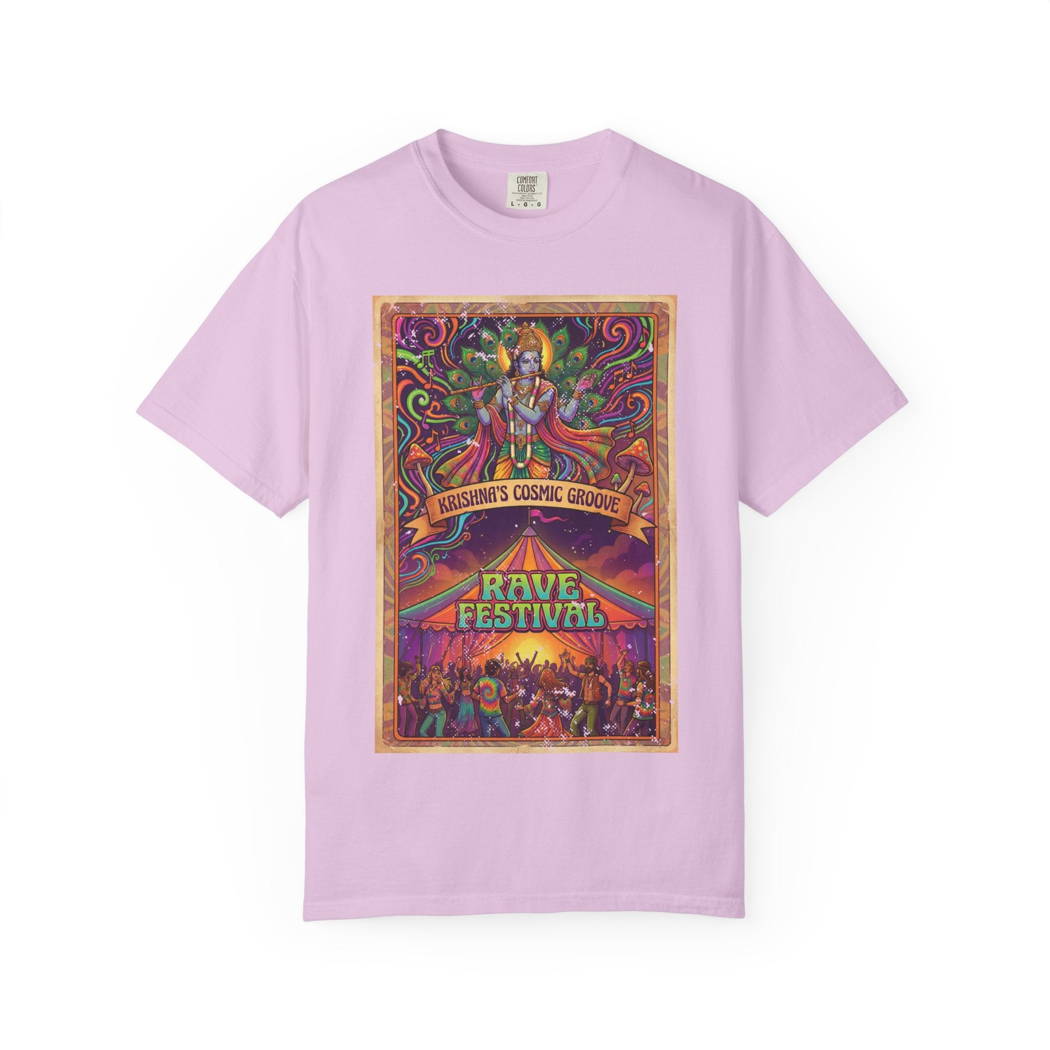 Krishna’s Cosmic Groove T-Shirt – Psychedelic Rave Festival Vintage Graphic Tee