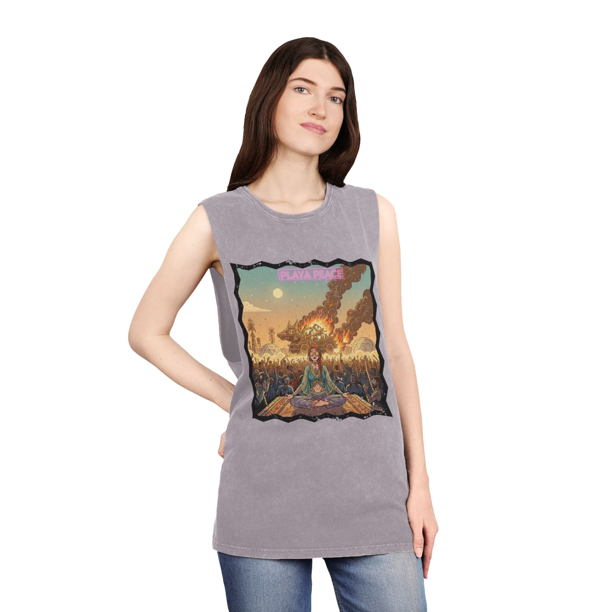 Retro Apocalypse Graphic Tank Top — 'Playtime' Vintage Festival Artwork