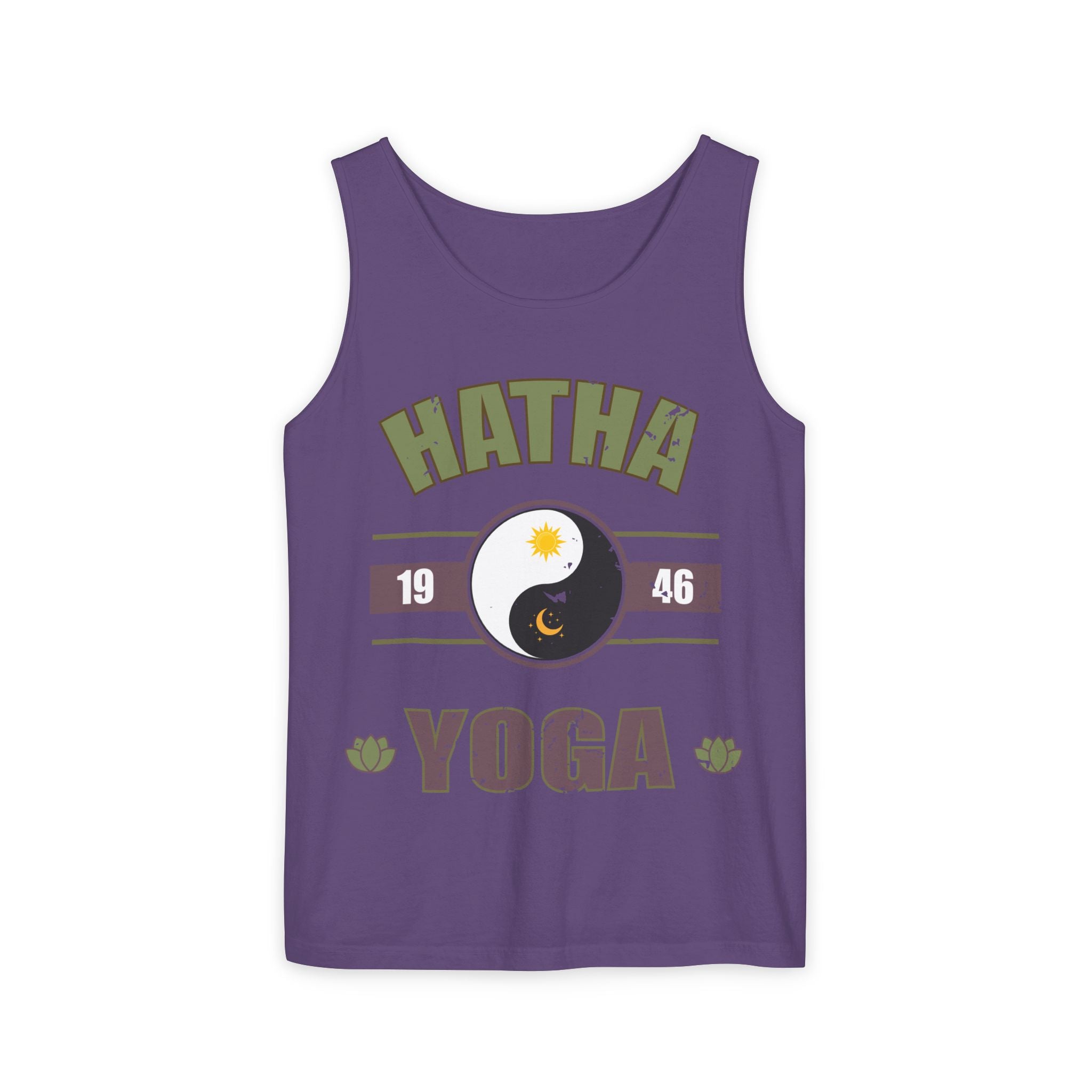 Vintage Hatha Yoga Tank Top – Yin Yang Celestial Meditation Racerback