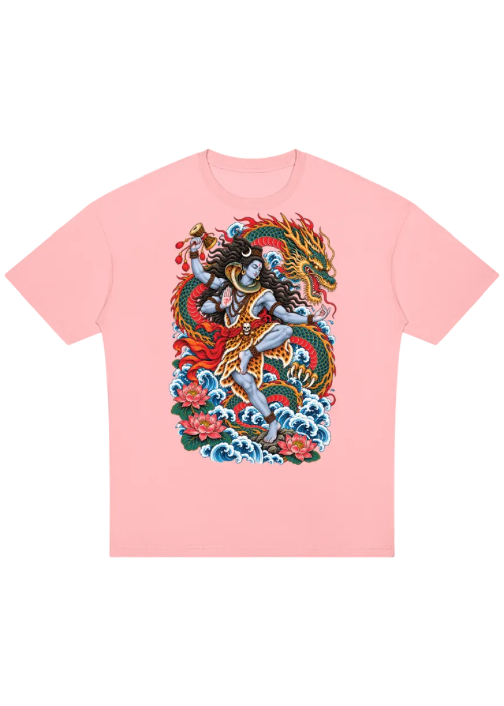 Lord Shiva Dragon Irezumi Oversized Drop Shoulder T-Shirt