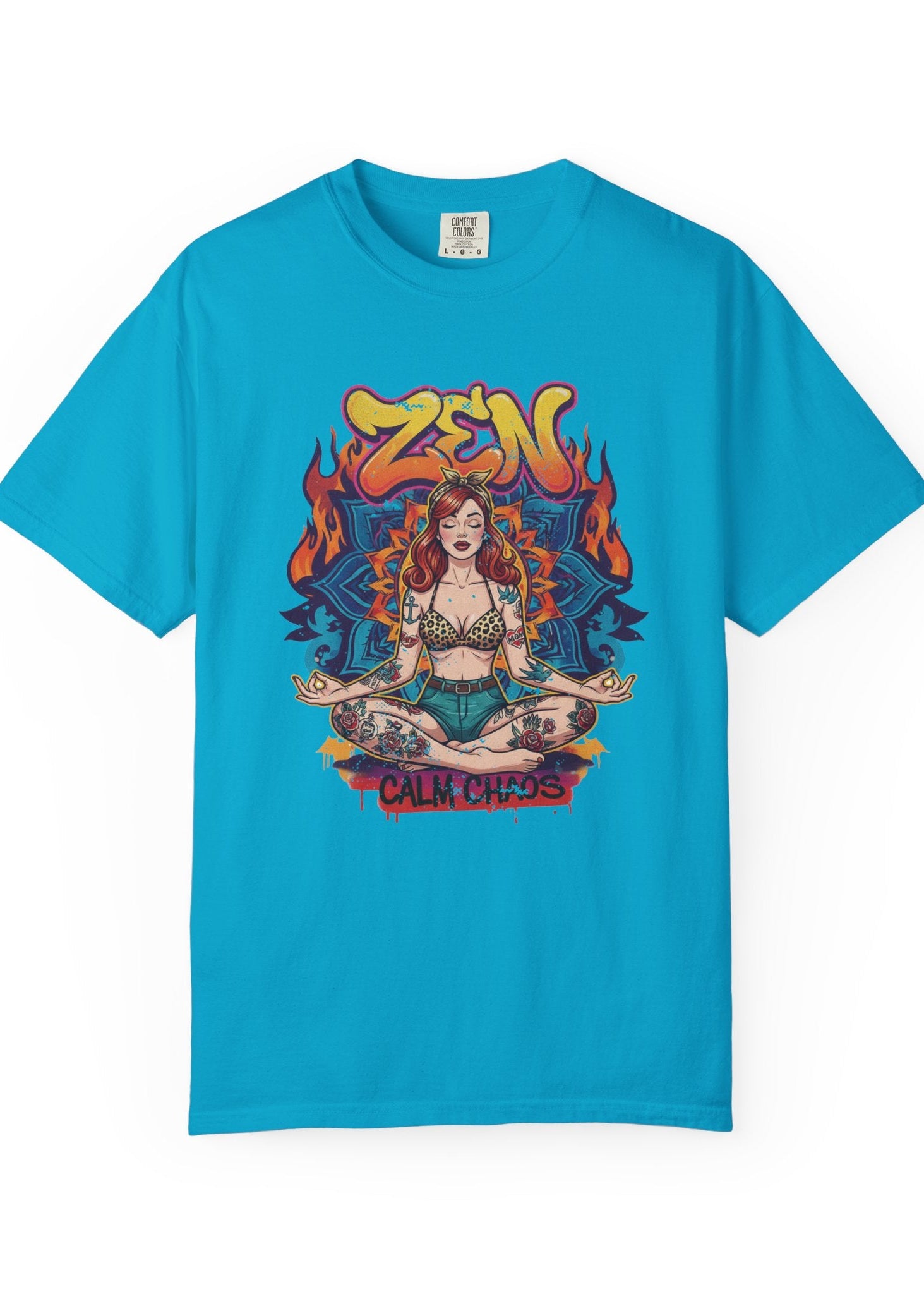 Zen Calm Chaos Retro Pin-Up T-Shirt