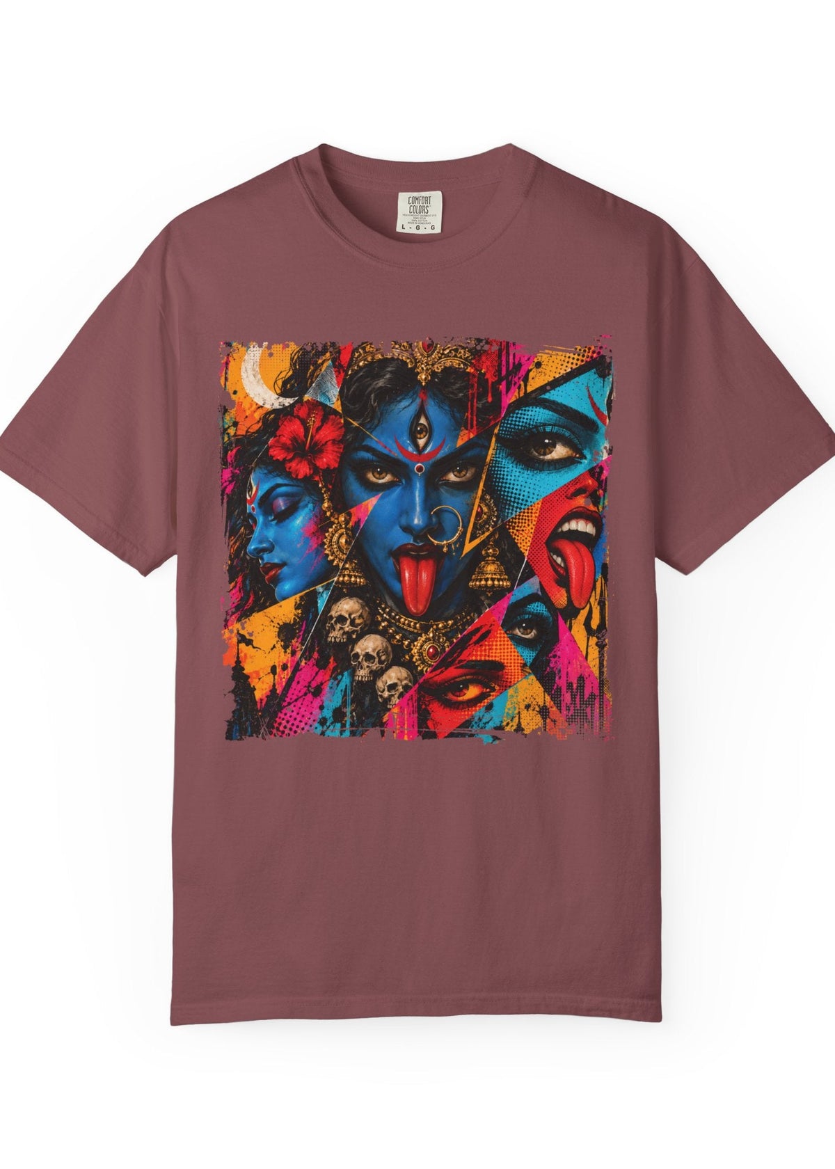 Maa Kali Neon Pop Art Oversized T-Shirt