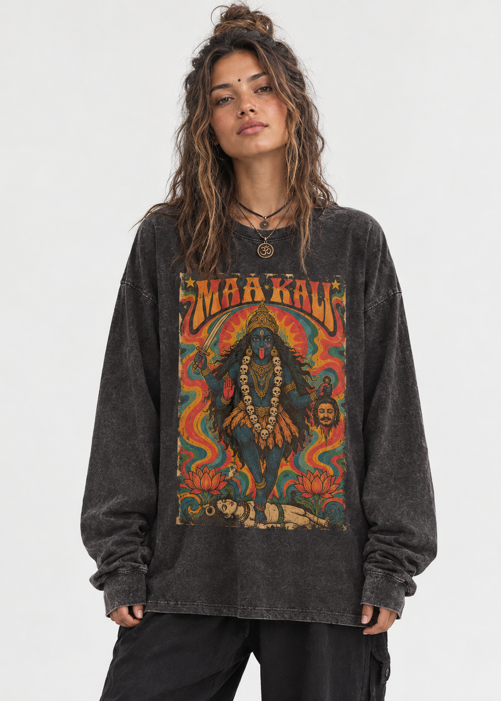 70s Groovy Maa Kali Long Sleeve Tee