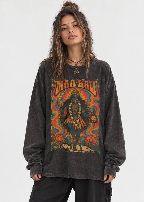 70s Groovy Maa Kali Long Sleeve Tee