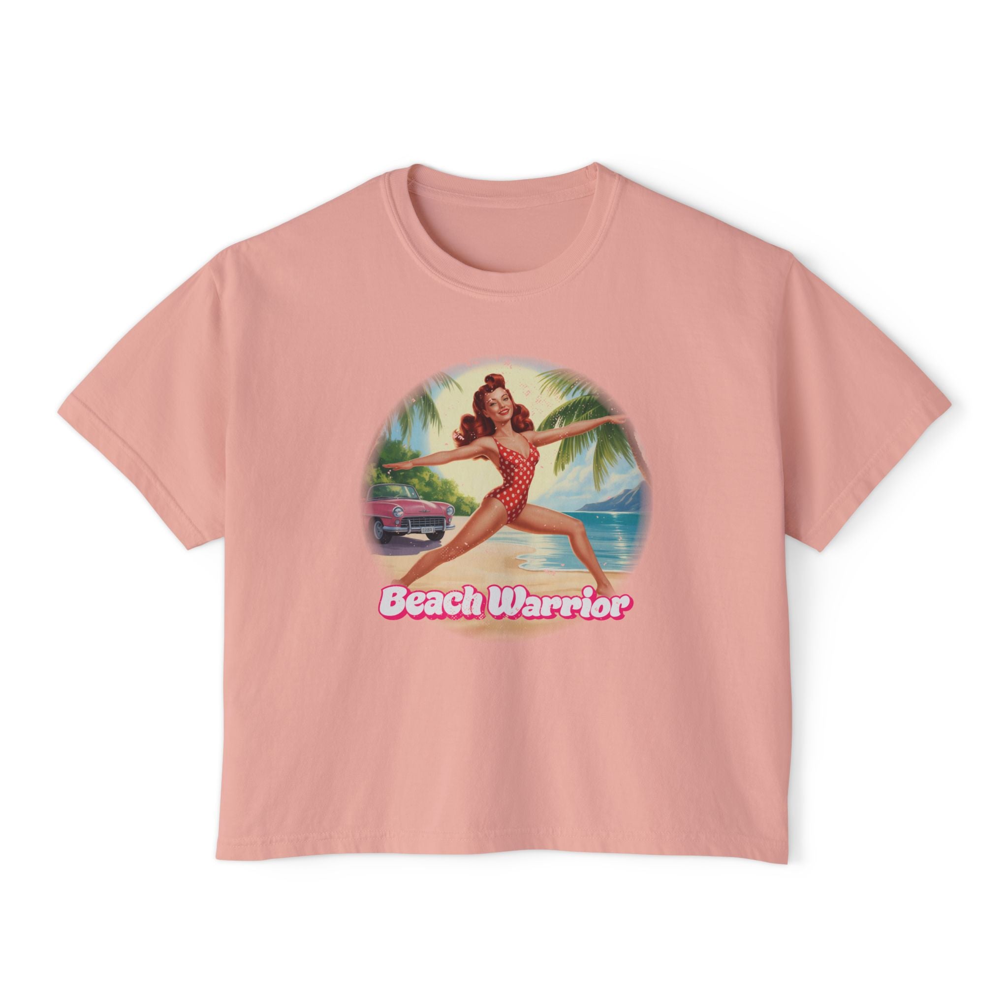 Beach Warrior Retro Graphic T-Shirt – Vintage Pin-Up Summer Tee