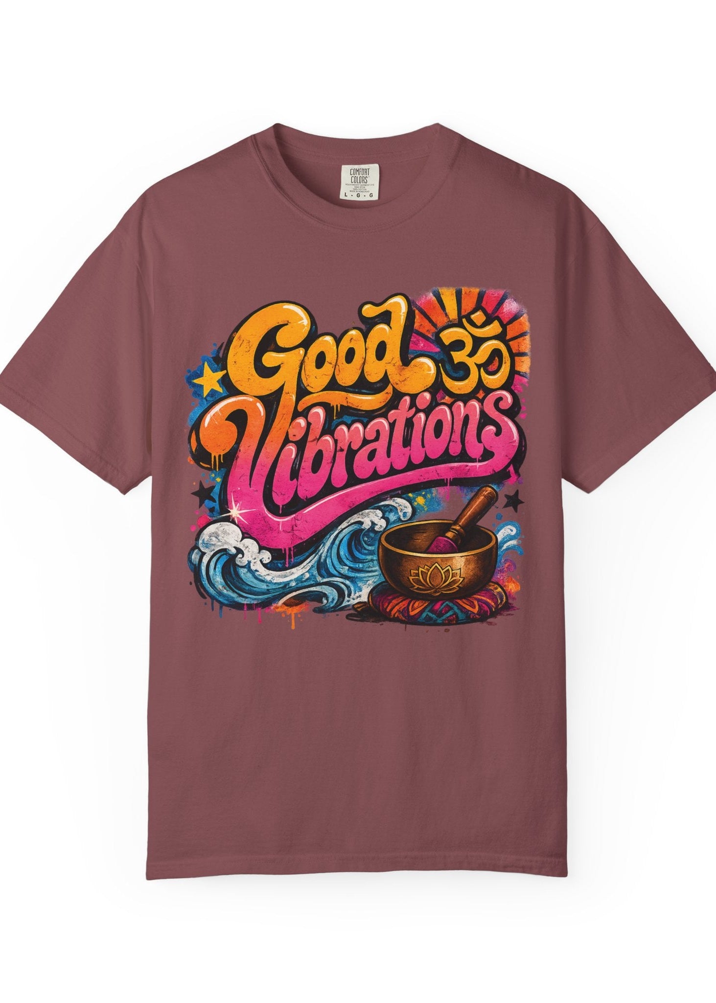 Good Vibrations OM Sound Bowl Graffiti T-Shirt