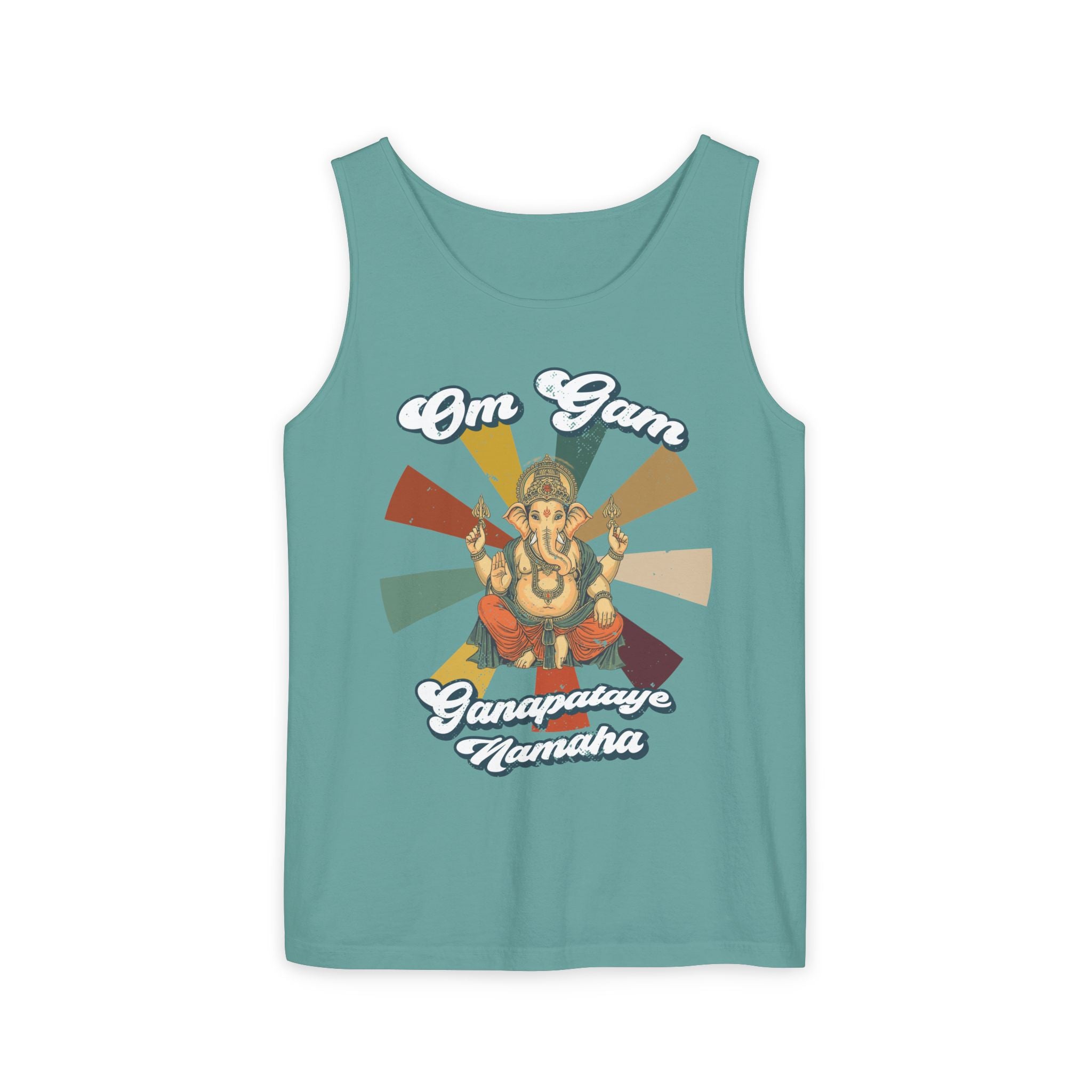 Lord Ganesha Retro Tank Top – Om Gam Ganapataye Namaha Mantra Shirt