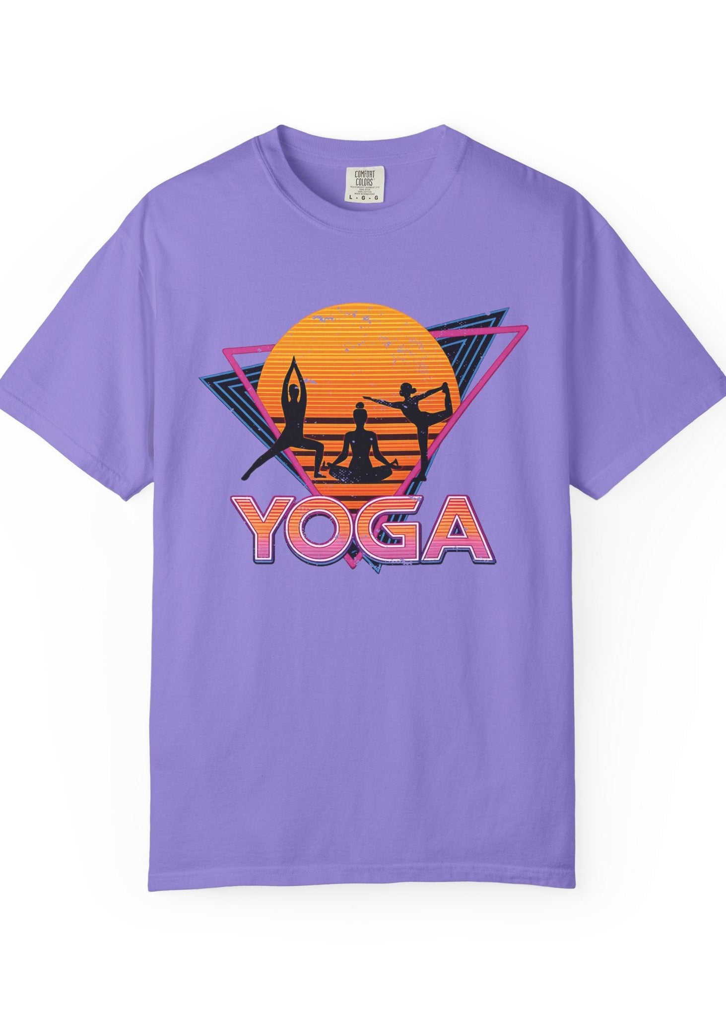 Retro Synthwave Yoga Tee
