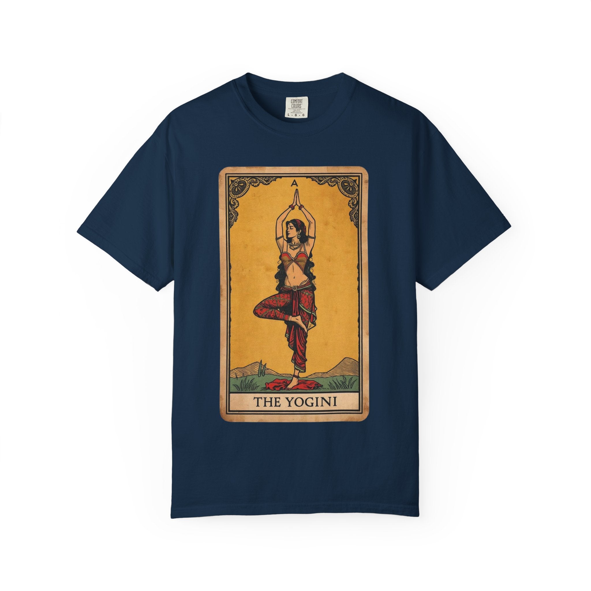The Yogini Tarot Card T-Shirt – Vintage Mystical Yoga Graphic Tee