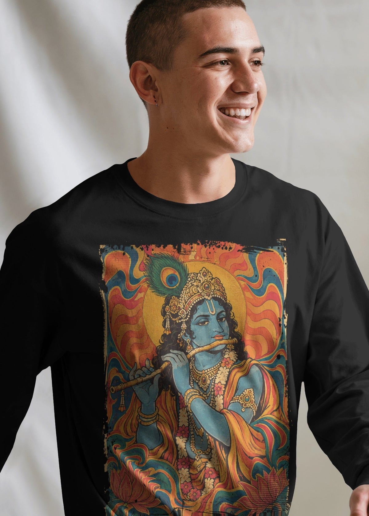 Krishna Vintage Washed Long Sleeve T-Shirt