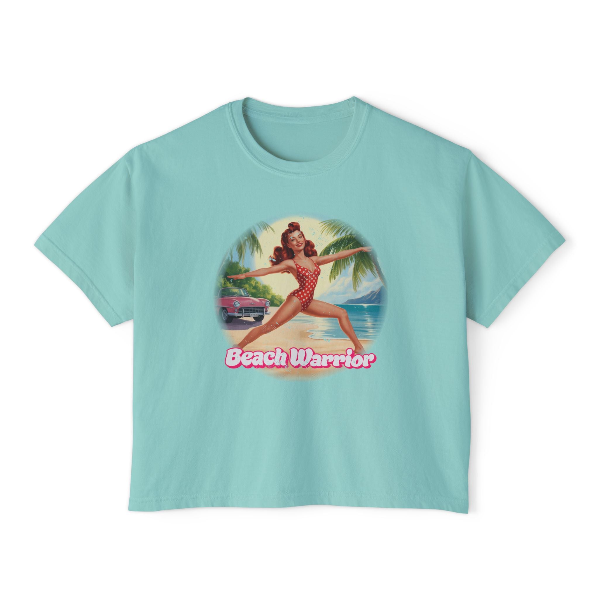 Beach Warrior Retro Graphic T-Shirt – Vintage Pin-Up Summer Tee