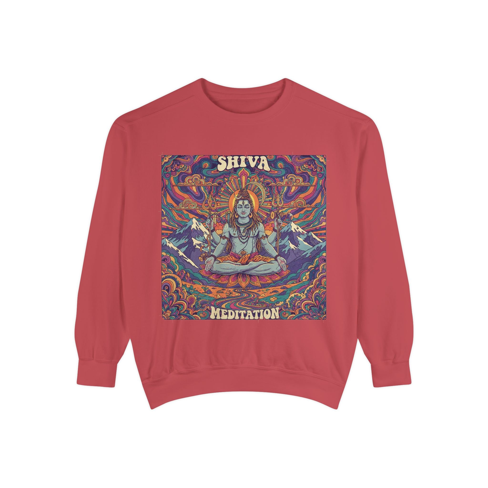 Shiva Meditation Visionary Sweatshirt – Psychedelic Himalayan Peak Spiritual Apparel