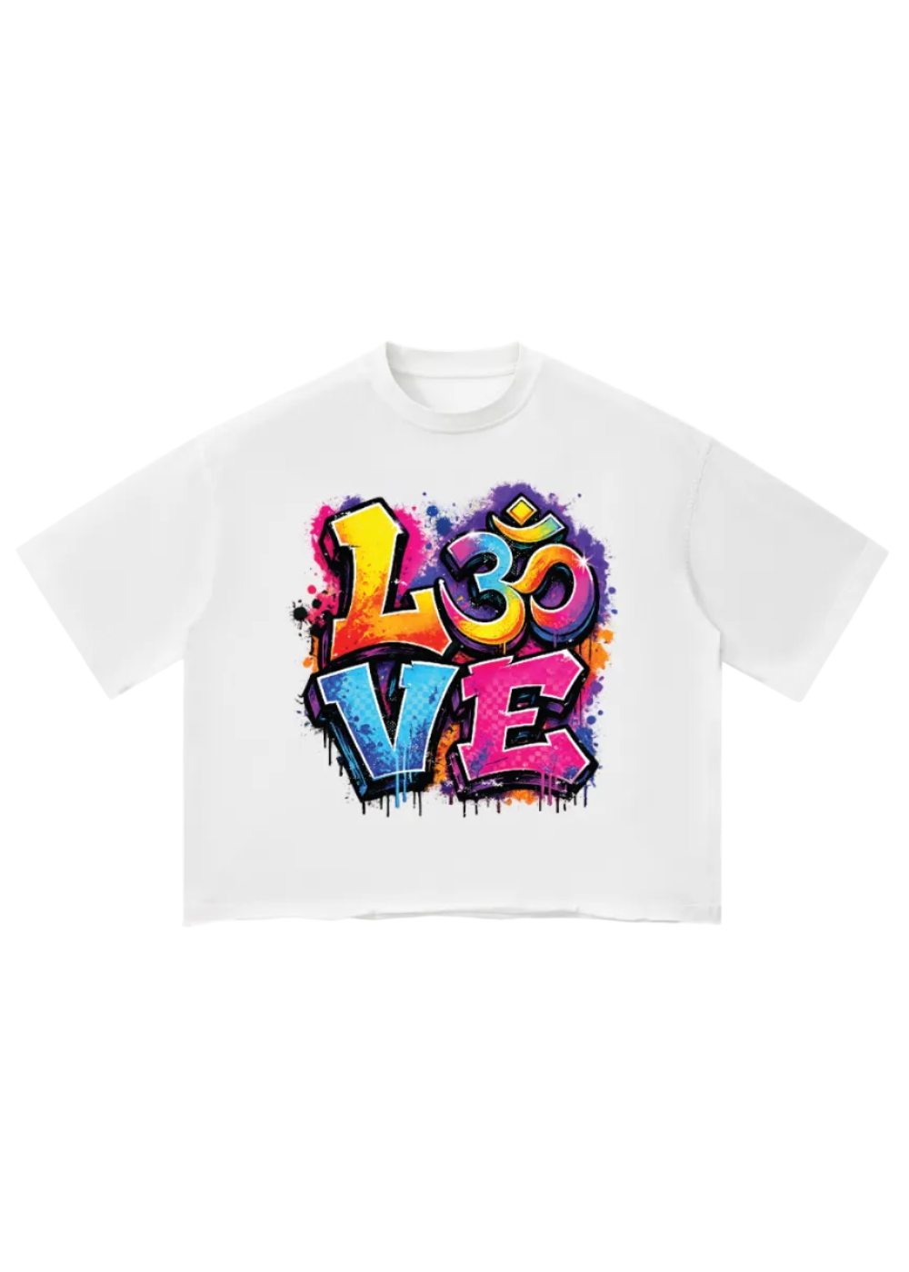 Graffiti LOVE OM Vintage Wash Boxy T-Shirt