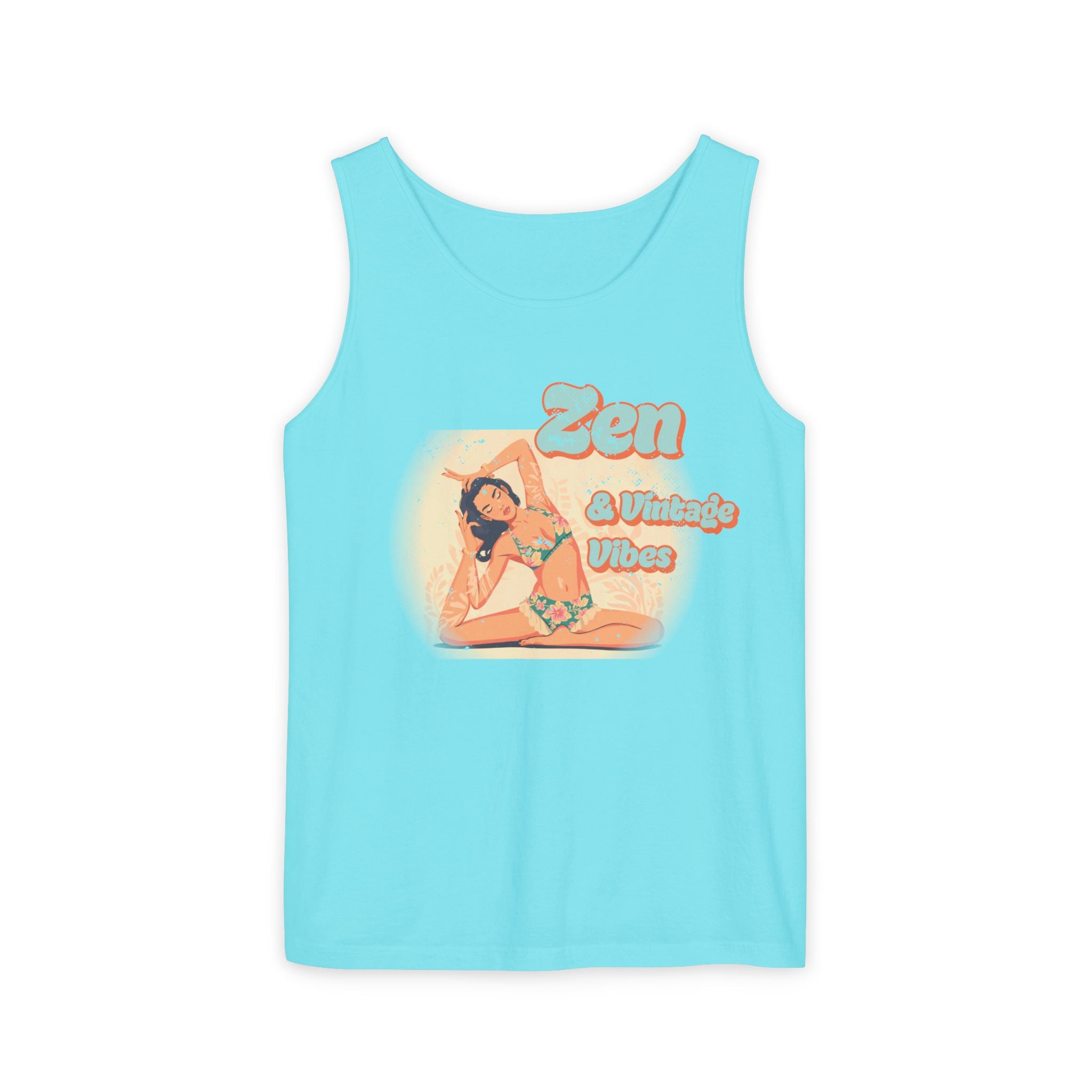 Zen & Vintage Vibes Tank Top – Retro Boho Graphic Yoga Sleeveless Tee
