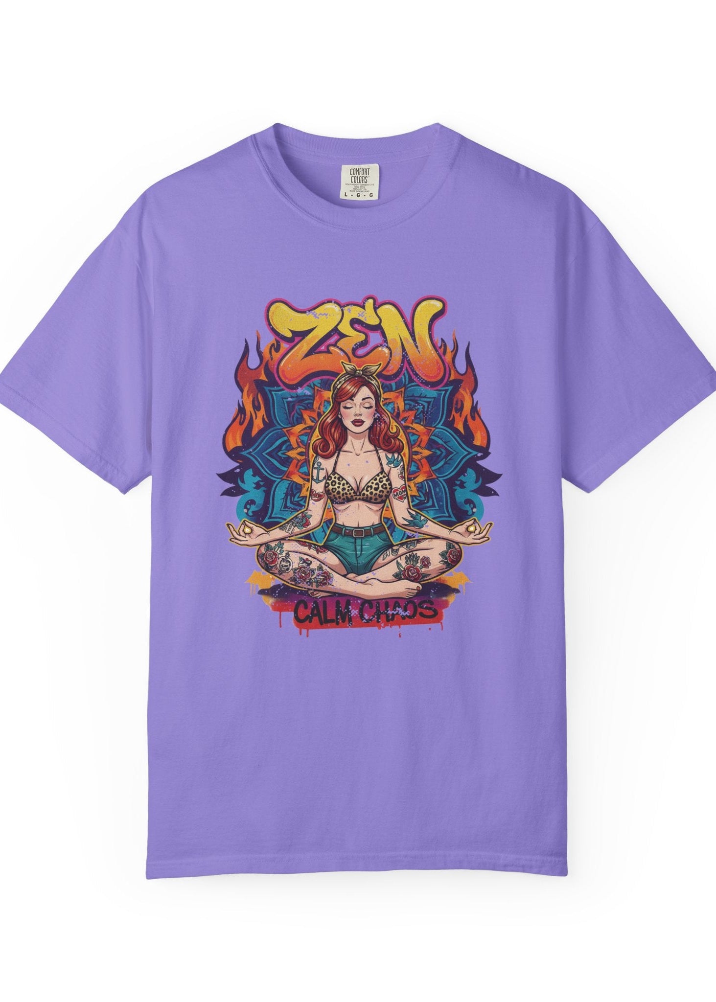 Zen Calm Chaos Retro Pin-Up T-Shirt