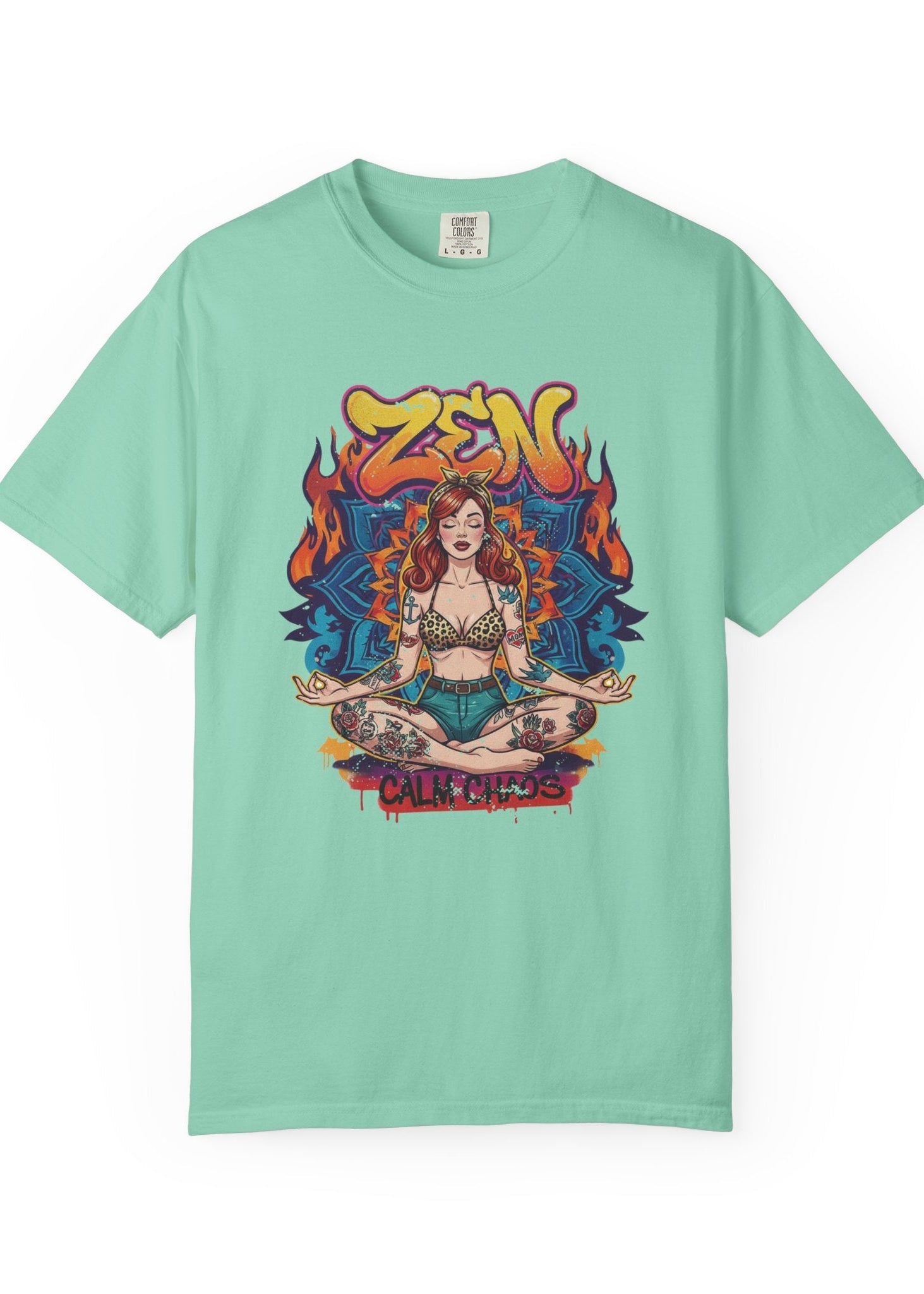 Zen Calm Chaos Retro Pin-Up T-Shirt