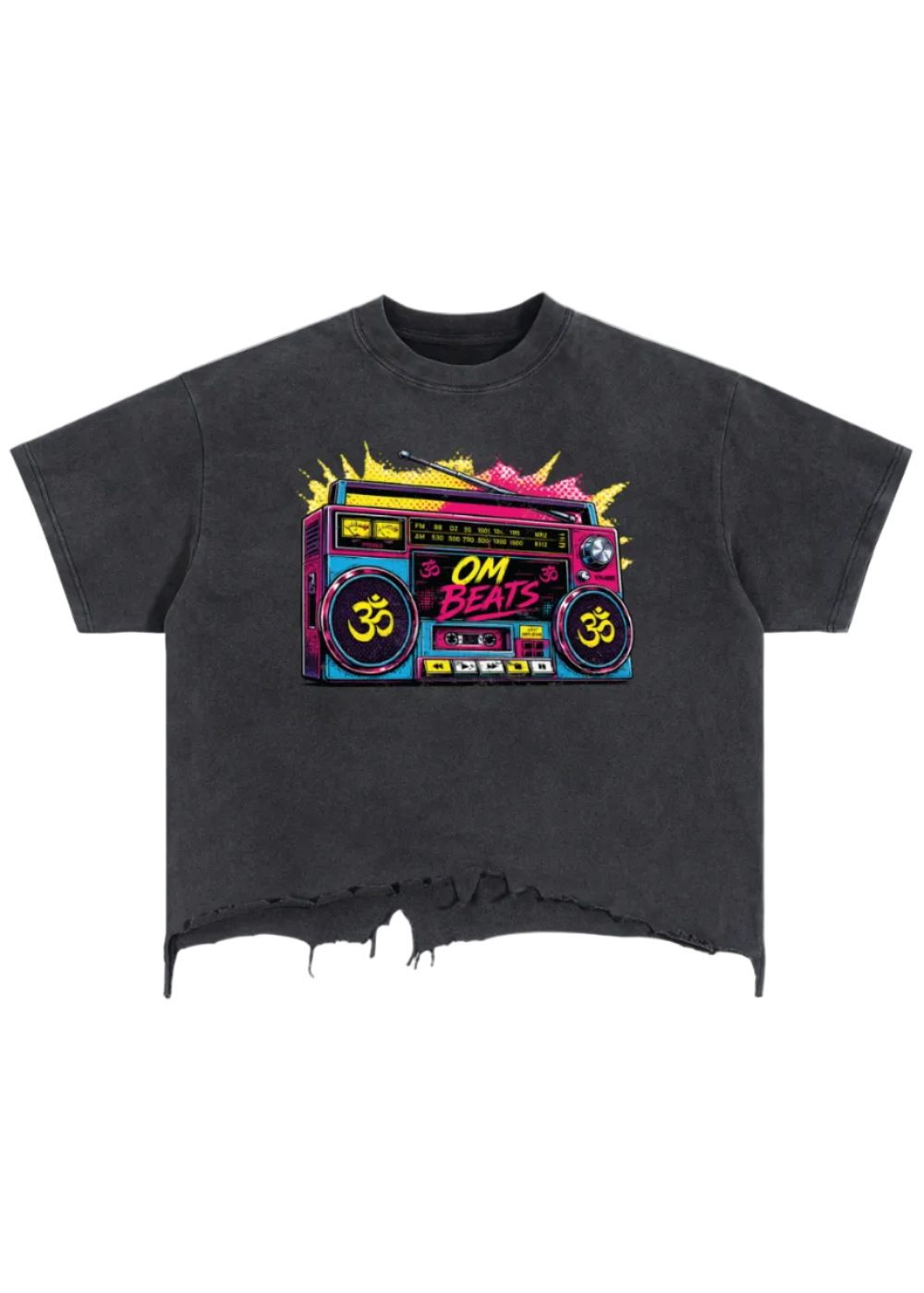 OM Beats Retro Radio Vintage Wash Tee