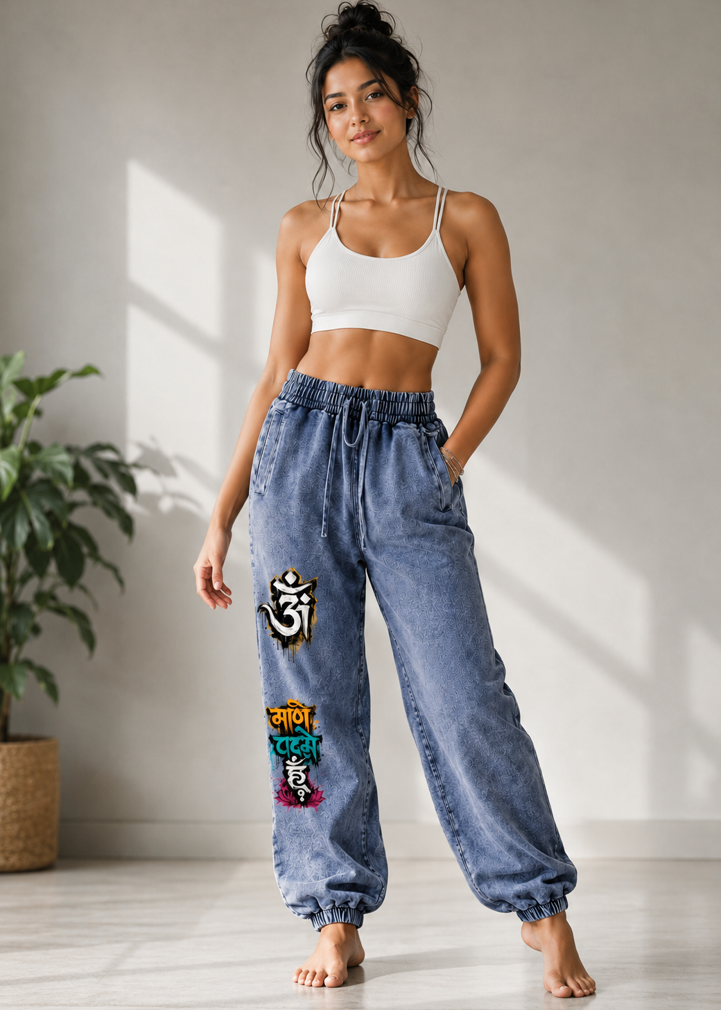 Om Mani Padme Hum Snow Wash Joggers
