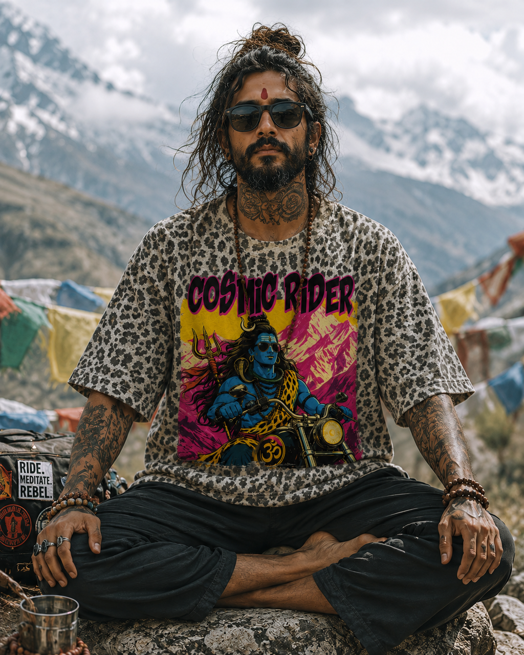 Cosmic Rider Leopard Boxy Tee