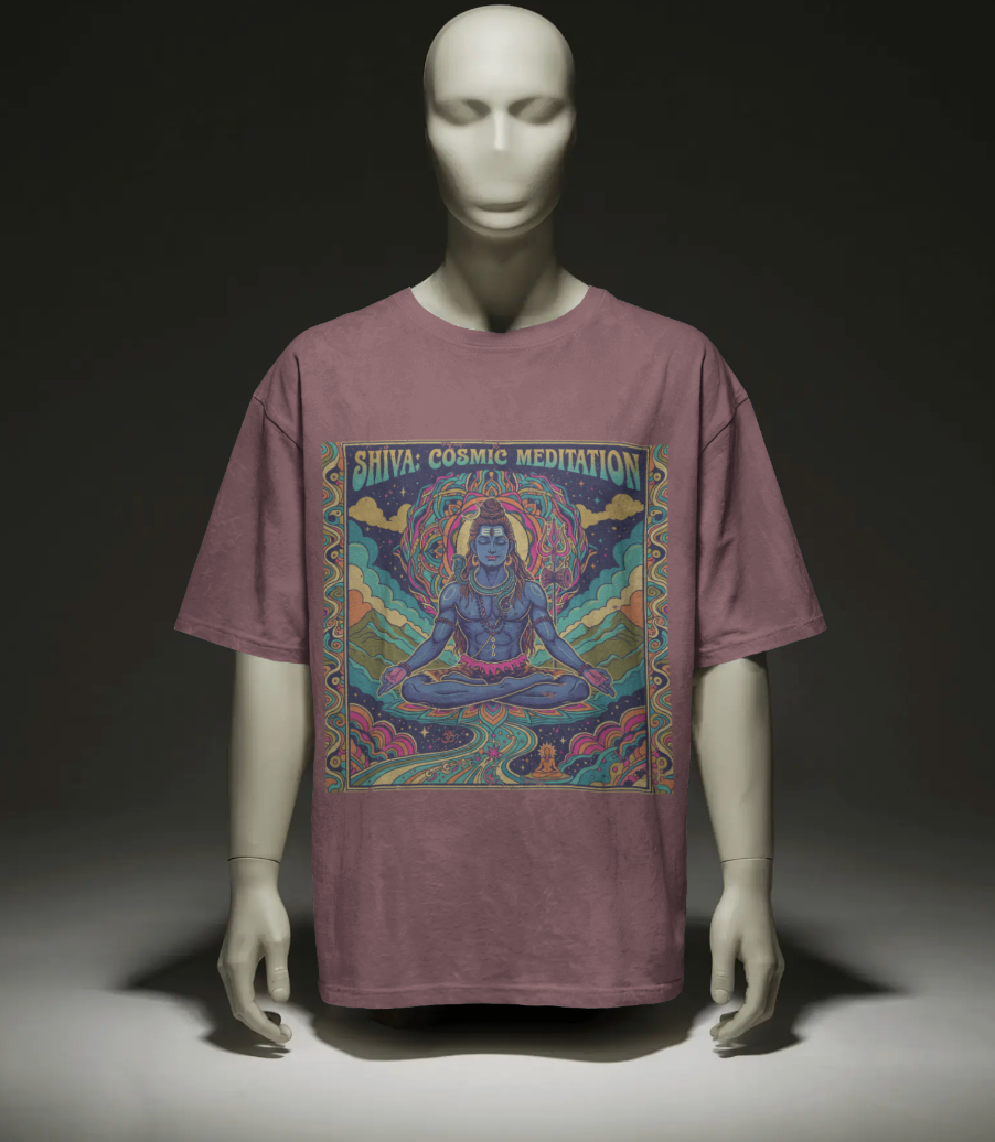 Shiva Cosmic Meditation T-Shirt – Psychedelic Spiritual Art Yoga Tee