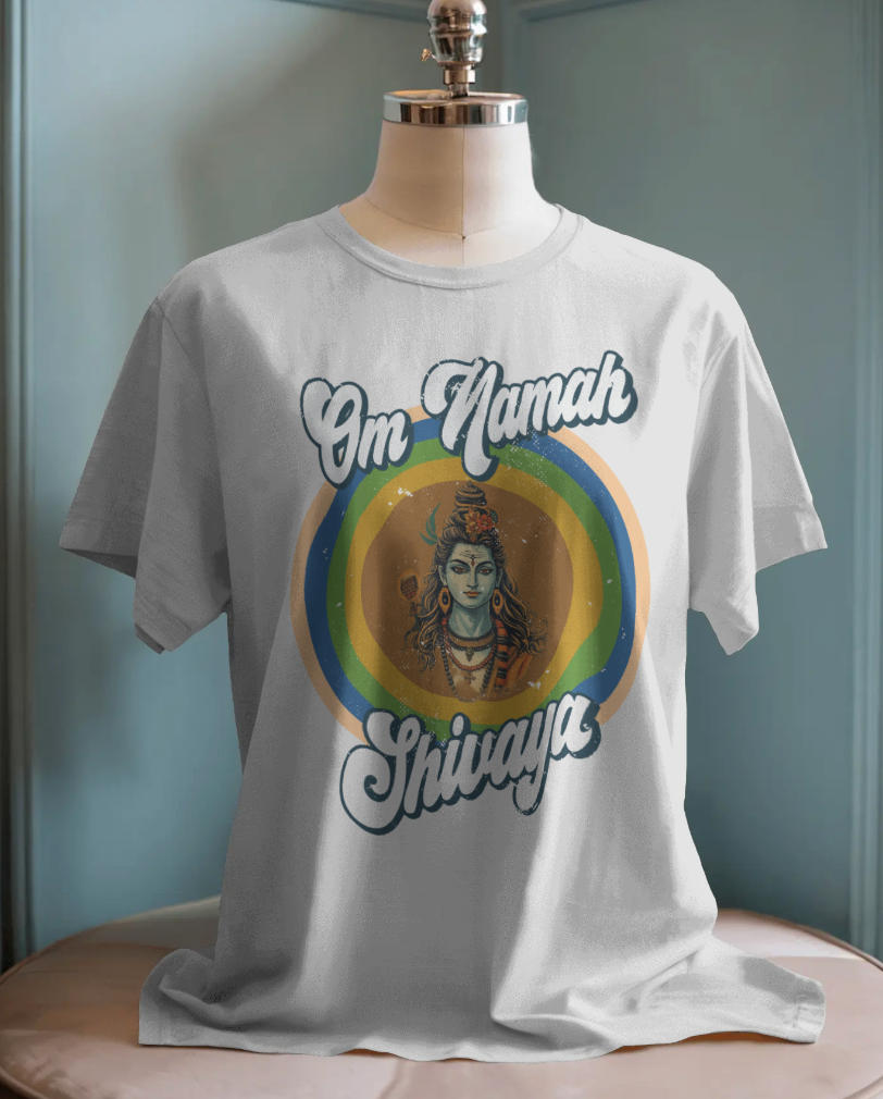 Lord Shiva Retro T-Shirt – Om Namah Shivaya Mantra Spiritual Tee