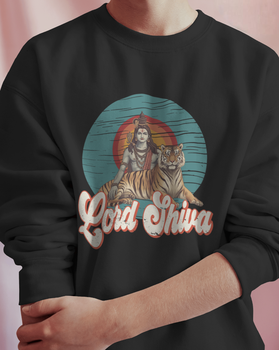 Lord Shiva Sweatshirt – Retro Hindu Spiritual Art Crewneck