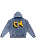 Vintage Graffiti OM Oversized Zip-Up Hoodie
