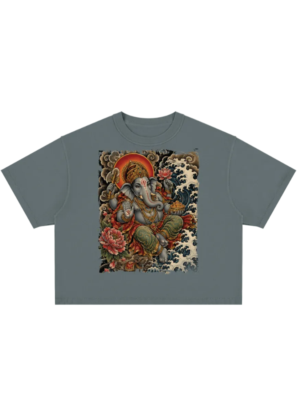 Japanese Tattoo Lord Ganesha Vintage Wash Boxy T-Shirt
