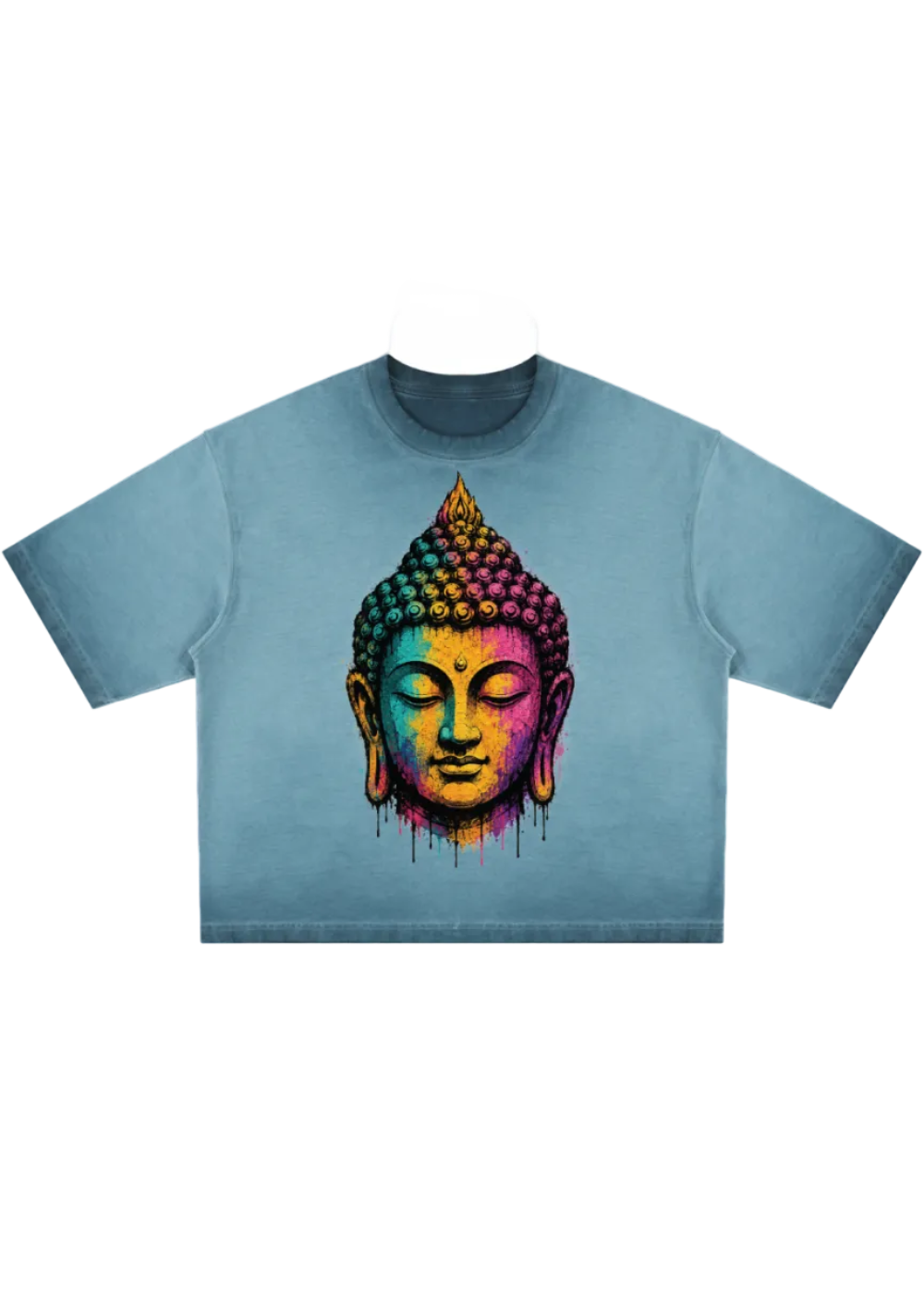 Awakened One Buddha Graffiti Reverse Dyed Boxy T-Shirt