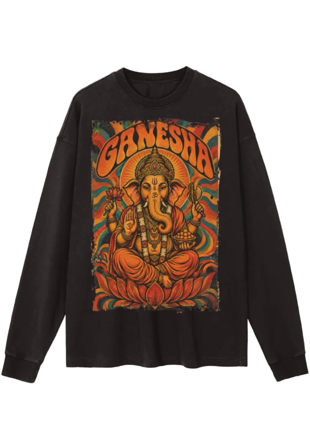 70s Ganesha Vintage Washed Long Sleeve T-Shirt
