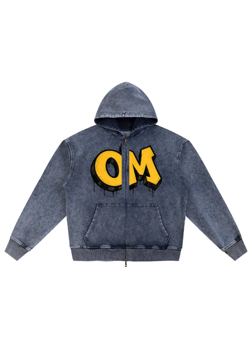 Vintage Graffiti OM Oversized Zip-Up Hoodie