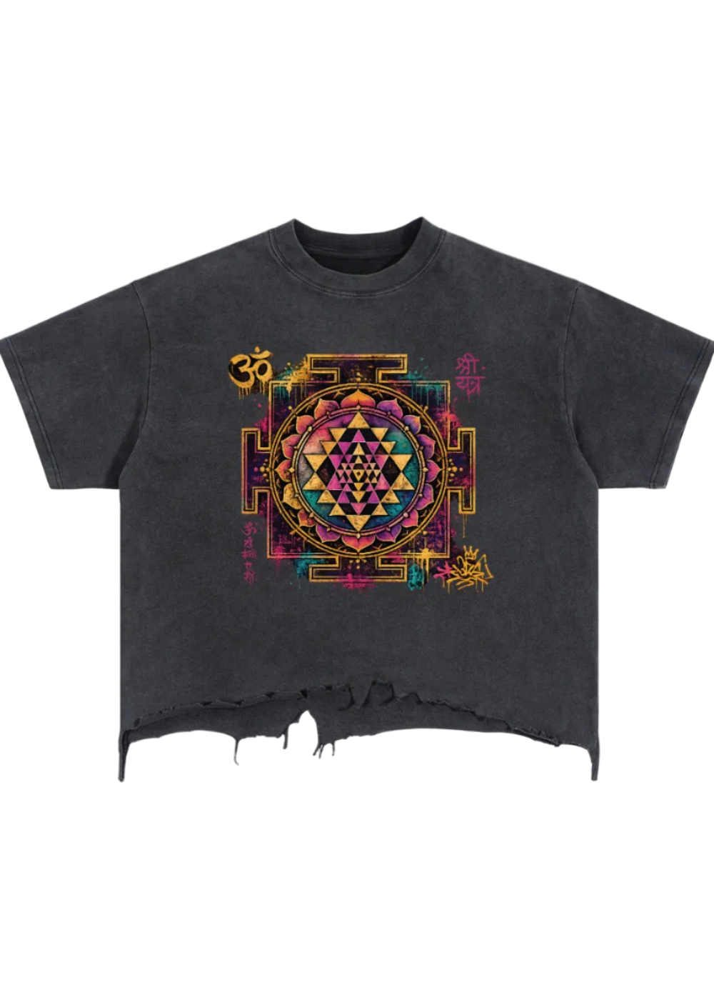 Sri Yantra Graffiti Vintage Wash Boxy Tee