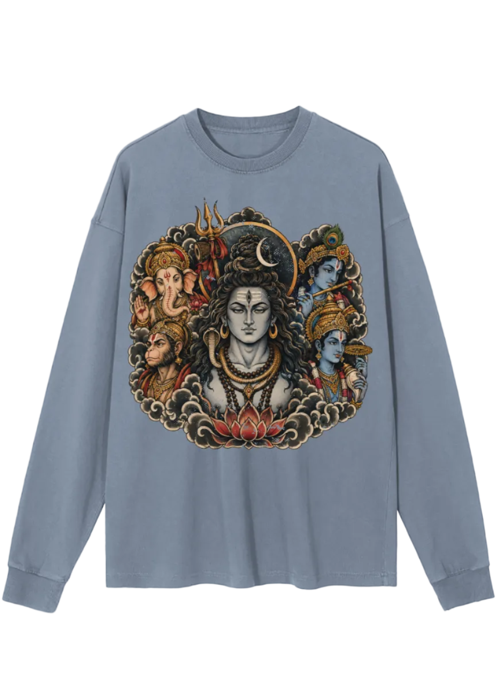 Sacred Pantheon Japanese Tattoo Style Shiva Long Sleeve T-Shirt