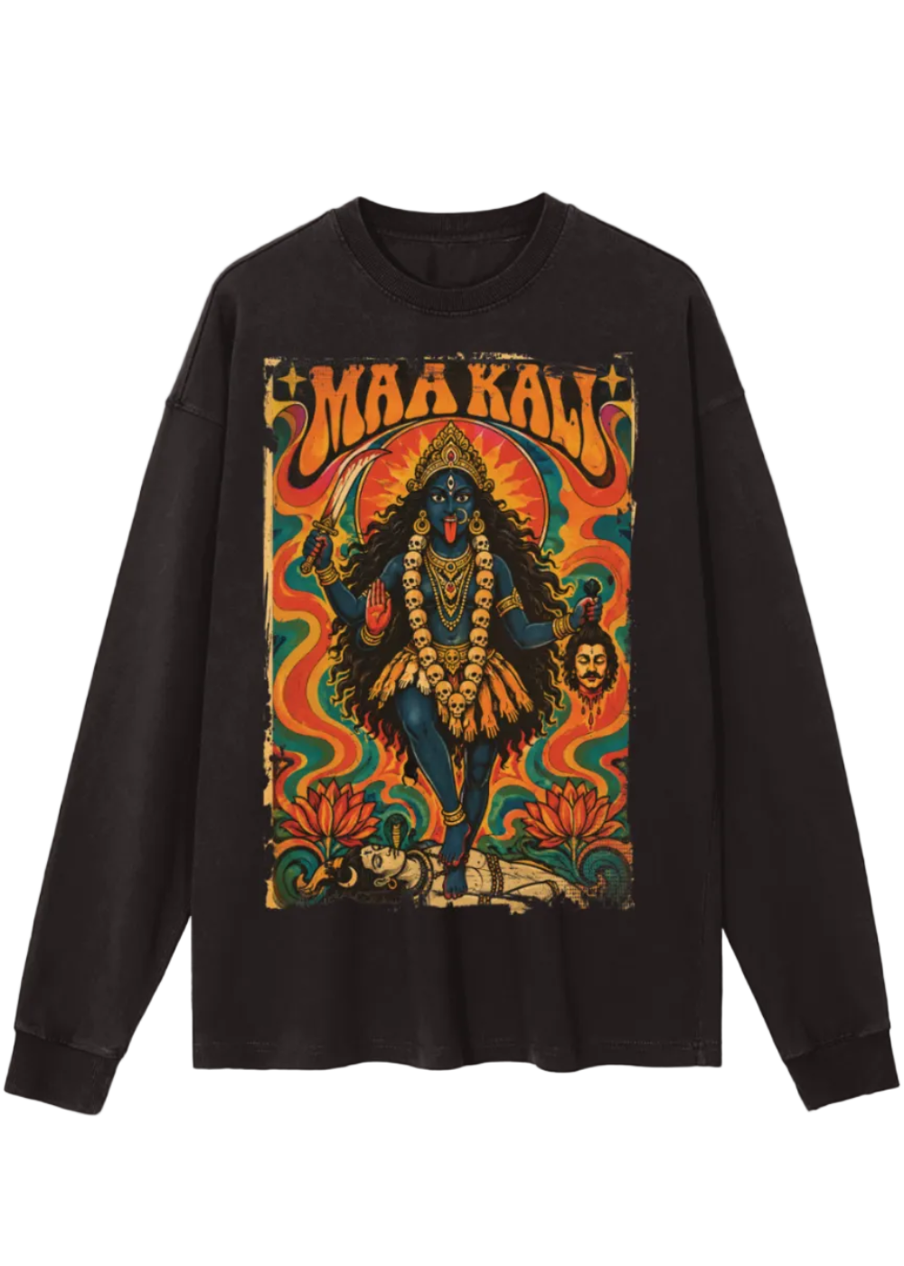70s Groovy Maa Kali Long Sleeve Tee
