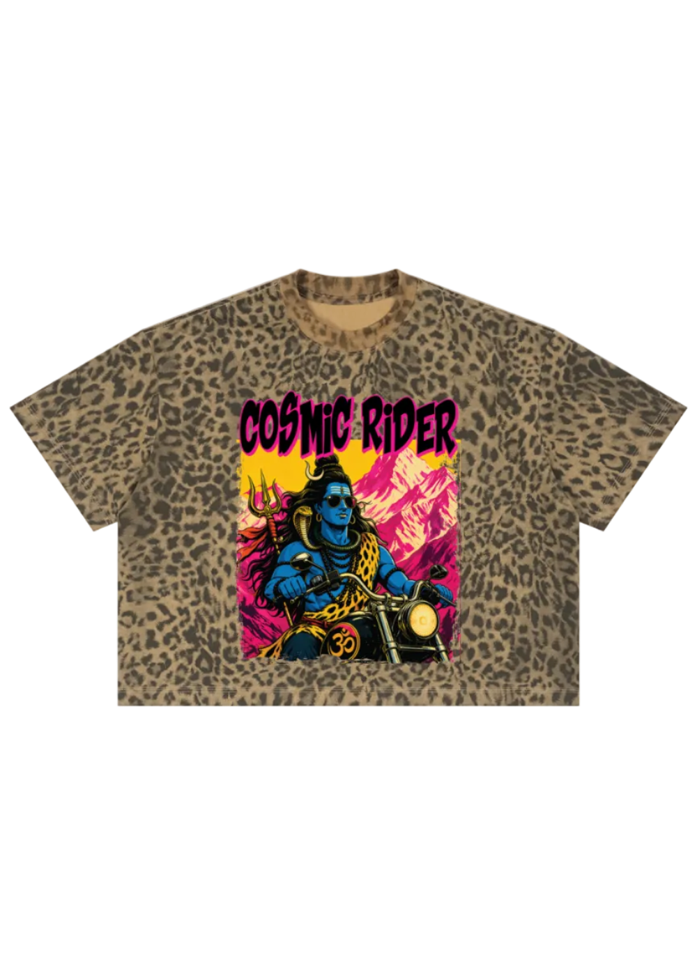 Cosmic Rider Leopard Boxy Tee
