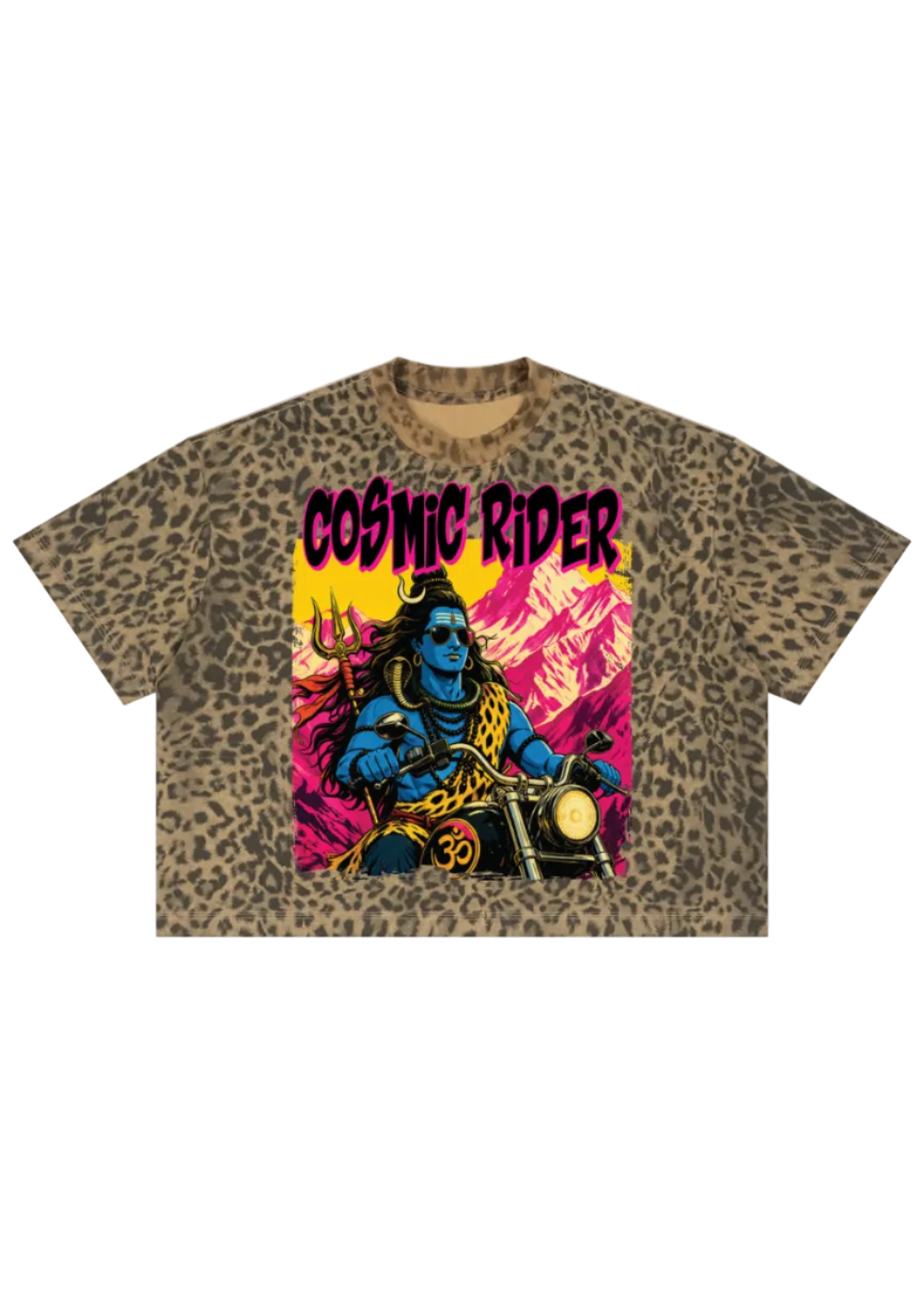 Cosmic Rider Leopard Boxy Tee