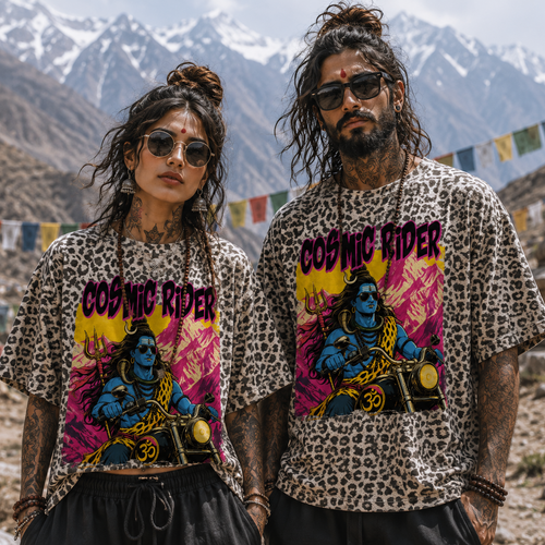 Cosmic Rider Leopard Boxy Tee